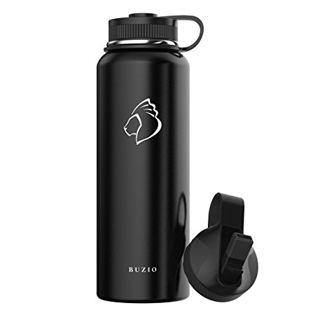 BUZIO Vacuum Insulated Stainless steel Water bottle 600ml (Cold for 48 Hrs/Hot for 24 Hrs) BPA Free Double Wall Travel Mug/Flask for Outdoor Sports Hiking, Cycling, Camping, Running