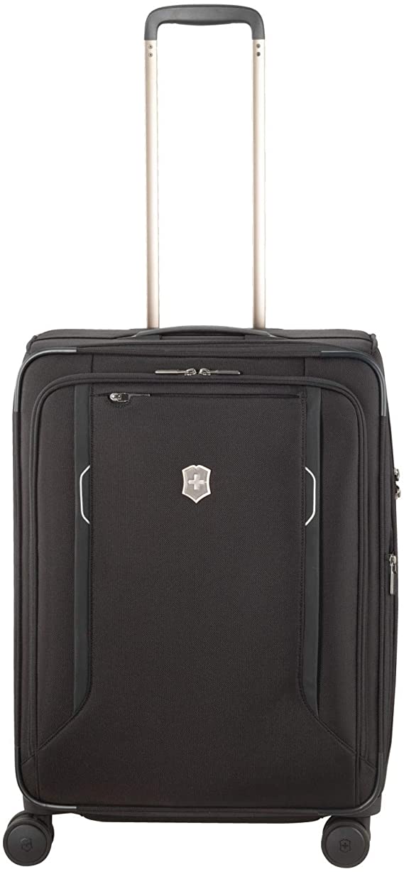 Victorinox WT 6.0 Softside Spinner Luggage, Black, Checked-Medium (24")