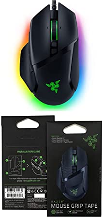 Razer Basilisk V3 Customizable Ergonomic Gaming Mouse   Mouse Grip Tape Bundle