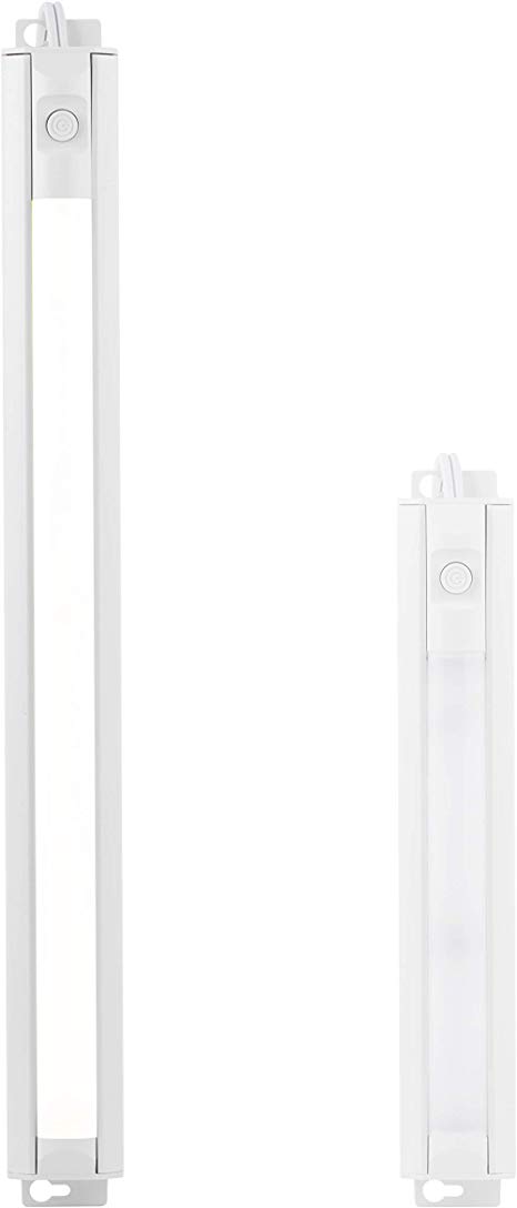 Honeywell 16in. LED Fixture, Bar, Flat Plug, Slim, Switch, Warm Bright, Closet, Cabinet Lighting, 44128, 16 in, White