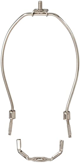 12 Inch Regular Duty Detachable Nickel Plated Lamp Harp with Saddle