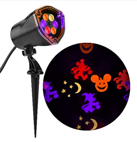 Disney Mickey Multi-Function Red/Orange/Purple/Green Led Multi-Design Halloween Outdoor Stake Light Projector