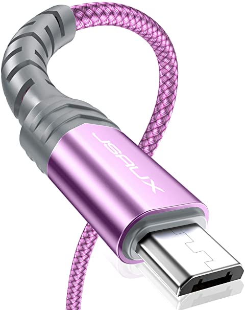 Micro USB Cable Android Charger, JSAUX (2-Pack 6.6FT) Micro USB Android Charger Cable Nylon Braided Cord Compatible with Galaxy S7 S6 J7 Edge Note 5, Kindle. MP3 and More-Purple