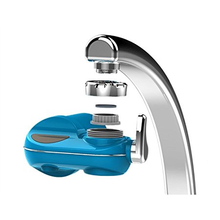 KINGEAR PDK004 Chrome Advanced Faucet Water Filter Faucet Water Filter System with 5 Mieral Clear Filter