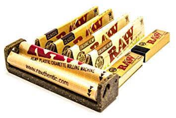 Raw King Size Cigarette Rolling Machine with 4 Raw King Size Rolling Papers and 2 Booklets of Raw Rolling Tips