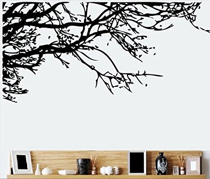TRURENDI Stunning Tree Branch Removable Wall Art Sticker Vinyl Decal Mural Home Decor (DESIGN 1, 1) OneSize, Black