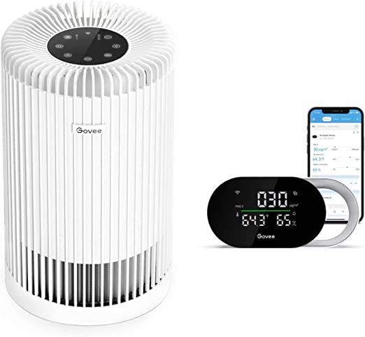 Govee Smart Air Purifiers for Home Large Room Bundle with Govee Smart Air Quality Monitor