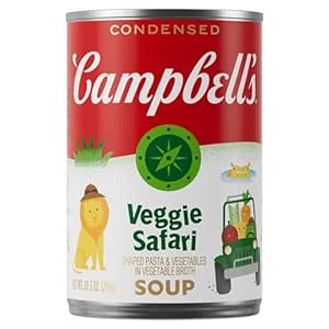 Campbell's Condensed Shaped Pasta and Vegetable Soup, Veggie Safari, 10.5 Oz can