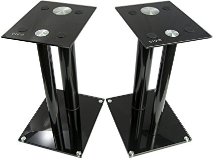 VIVO Premium Universal Floor Speaker Stands Dual Pillar for Surround Sound & Book Shelf Speakers (STAND-SP01B)