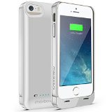 Maxboost Ambrosia iPhone 5S Battery Case  iPhone 5 Battery Case Glossy White  White - 2400mAh External Protective Battery Charger Case Extended Backup Power Pack Cover Case Fit with Any Version of Apple iPhone 5 5S Apple MFI Certified Lightning Connector Output MicroUSB Cable Input100 Compatible with iPhone 55S on IOS70