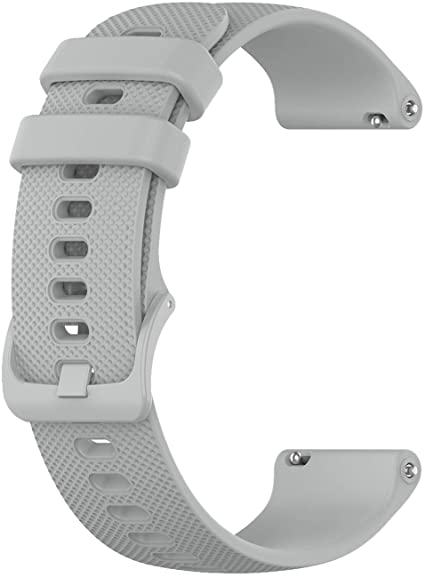 Tencloud Silicone Bands Compatible with Garmin Vivomove 3S/Vivoactive 4S Strap, Soft Comfortable Bracelet Replacement Arm Band for 40mm Vivoactive 4S &39mm Vivomove 3S Smartwatch (Grey)