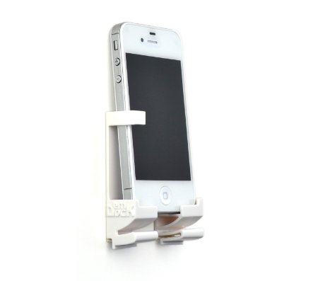 Dockem Wall Mount and Dock for iPhone iPad Android and Windows Tablet or Smartphone - White