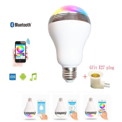 Smart Bulb with Wireless Bluetooth Speaker E27 LED RGB Light Music Bulb Lamp APP Control Color Change