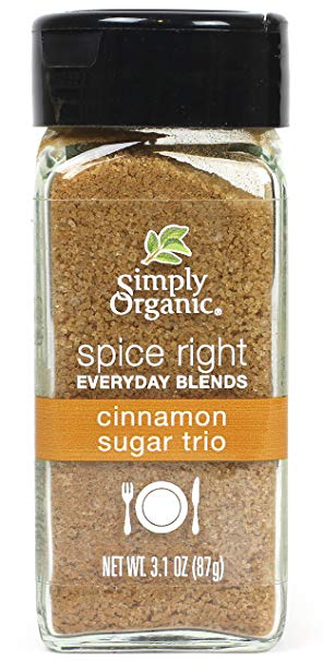 Simply Organic Spice Right Organic Everyday Seasoning Blends, Cinnamon Sugar Trio, 3.1 Ounce