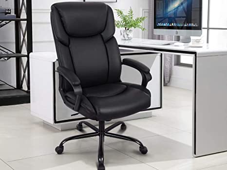 Statesville 240lbs Office Chair - Adjustable Tilt Angle Executive Computer Desk Chair, Thick Padding for Comfort and Ergonomic Design for Lumbar Support Black