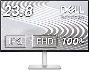 Dell S2425H 24 Inch Full HD (1920x1080) Monitor, 100Hz, IPS, 4ms, 99% sRGB, Built-in Speakers, Ultrathin Bezel, 2x HDMI, 3 Year Warranty, White