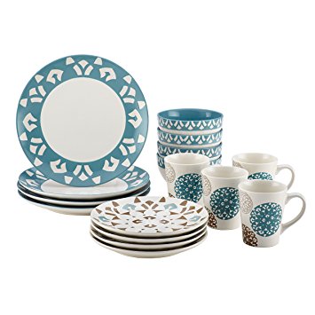 Rachael Ray Pendulum 16-Piece Stoneware Dinnerware Set