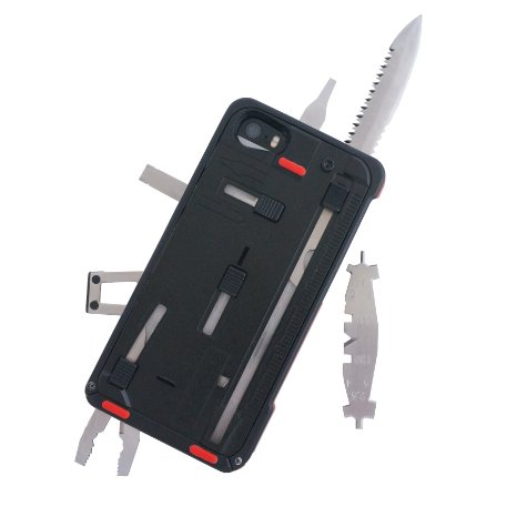 TaskOne G3 Pro - Multi Tool Utility Case for iPhone 5/5S - Red Trim