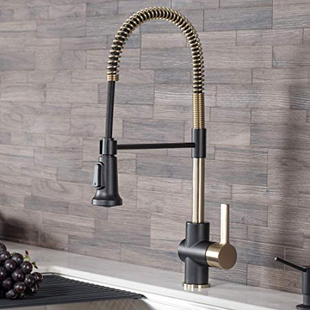 Kraus KPF-1690BGMB Britt Kitchen Faucet, KPF-1690 Brushed Gold/Matte Black