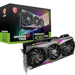 MSI GeForce RTX 4080 SUPER 16G GAMING X TRIO - GDDR6X da 16 GB, 2610 MHz, PCI Express Gen 4, 256 bit, 3x DP v 1.4a, HDMI 2.1a (supporta HDR 4K e 8K), nero