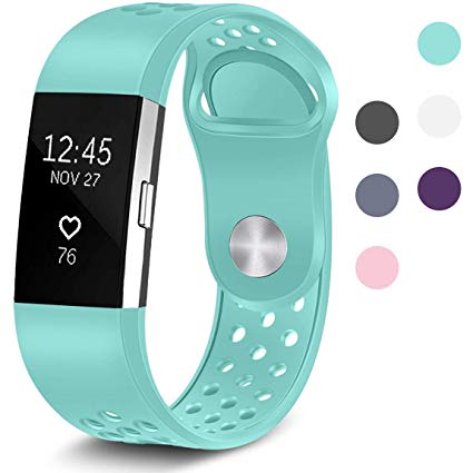 Maledan Replacement Sport Bands with Air Holes for Fitbit Charge 2