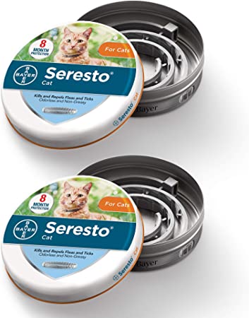 Seresto Flea and Tick Prevention for Cats, 8-Month Flea Collar for Cats, 2-Pack, Yellow