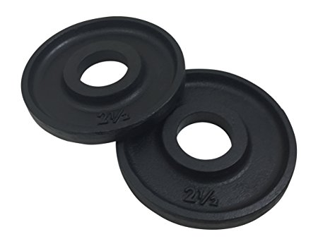 IVANKO Cast-Iron Olympic Plates, Black, 2-1/2 lbs (PAIR)