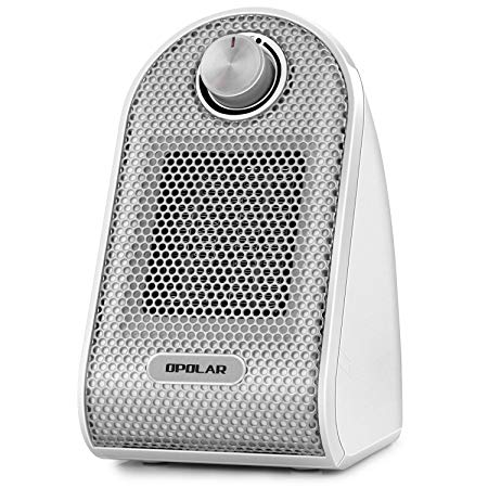 500 Watt Ceramic Mini Heater with Adjustable Thermostat, Fast Heating for Small Room, Office, Desk, Personal or Other Cubic Space, Powerful and Portable, Stylish and Silent, ETL Approved