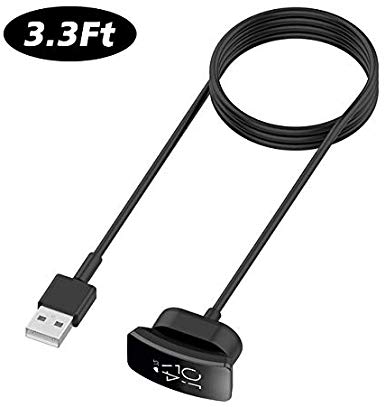 Soulen for Inspire HR & Inspire Charger Cable, Replacement USB Charging Cord Compatibit with Inspire HR and Inspire Fitnee Tracker (black3, 1Pack-3.3FT)