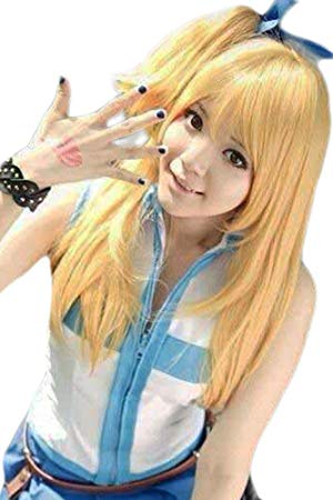 Anangelhair  Free Hair Cap Fairy Tail Lucy Heartfilia Cosplay Party Wig Ponytails Cos Halloween Anime