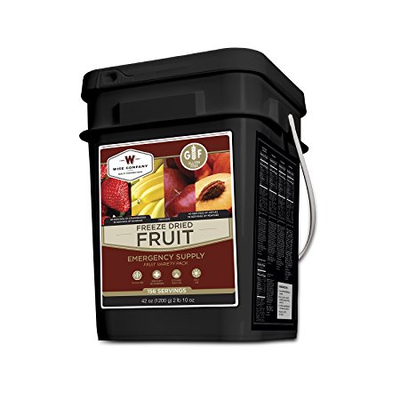 Wise Foods 156 Servings Gluten Free Freeze Dried Fruit, Black