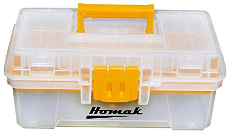 Homak   TP00112055 12-Inch Plastic Transparent Toolbox with Tray