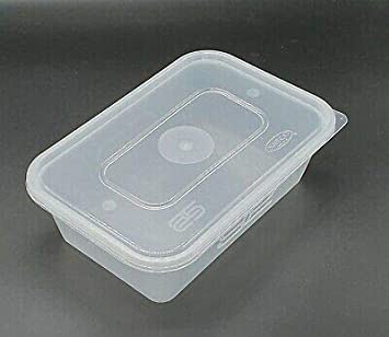 50 x Microwave Plastic Food Takeaway Heavy Duty Satco Containers with Lids - 500ml by Satco