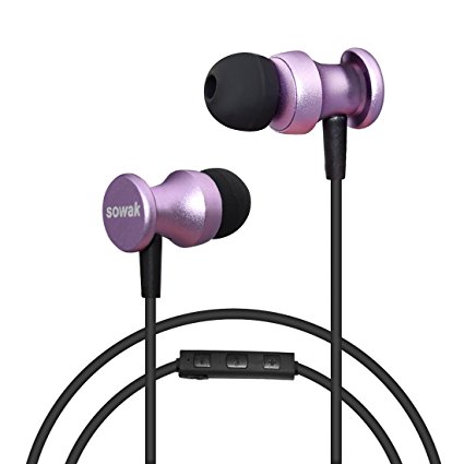 Sowak Sports Bluetooth Headset With Mic Stereo Magnetic Sweatproof Headphones For Running(Purple)