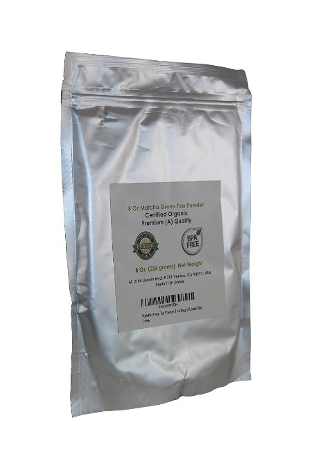 MatchaDNA USDA Organic Matcha Green Tea Powder 8 oz Culinary Grade Powdered Matcha Green Tea - High in antioxidants