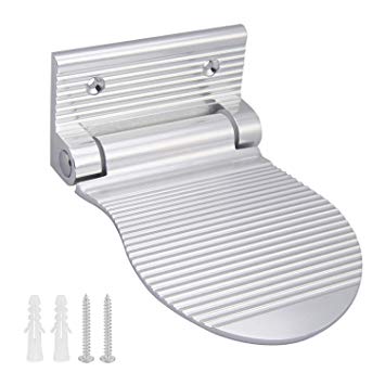 Shower Foot Rest, Shaving & Washing Foot Rest, Heavy Duty Aluminum Alloy Shaving Shelf Fold-Up Shower Foot Rest for Shaving Legs (Silvery)