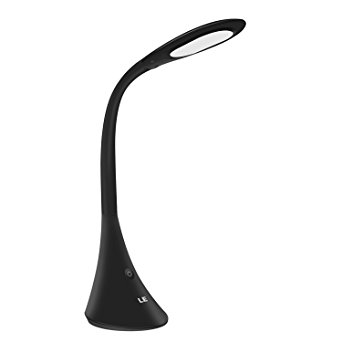 LE Dimmable LED Desk Lamp, 3 Brightness Levels, Eye Protection Design Reading Lamp, Touch Sensitive Control, Table Lamp, Bedroom Lamp, UL Listed, Black