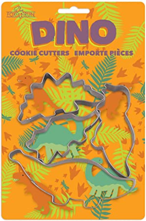 Fox Run Dinosaur Cookie Cutters, 1.25 x 5.75 x 8.75 inches, Metallic