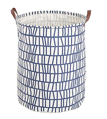 Storage Bins, Canvas Storage Bags/ Baskets Nursery Toy Storage/ Toy Organizers Laundry Baskets/ Hampers (Blue Stripes)