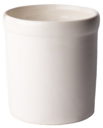 American Mug Pottery Ceramic Utensil Crock Utensil Holder, Made in USA, White