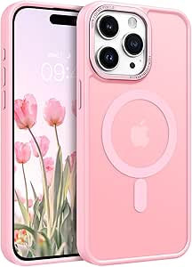 BENTOBEN for iPhone 15 Pro Max Phone Case,iPhone 15 Pro Max Magnetic Case [Compatible with MagSafe] Translucent Matte Shockproof Women Men Protective Case Cover for iPhone 15 Pro Max 6.7",Tender Pink