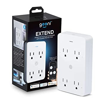 Geeni Smart Wi-Fi 4 Outlet Plug with Surge Protection, – No Hub Required – Compatible with Alexa, Google Assistant & Microsoft Cortana White – 1-Pack