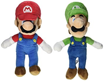 Little Buddy Mario Plush Doll Set of 2 - 8" Mario and Luigi