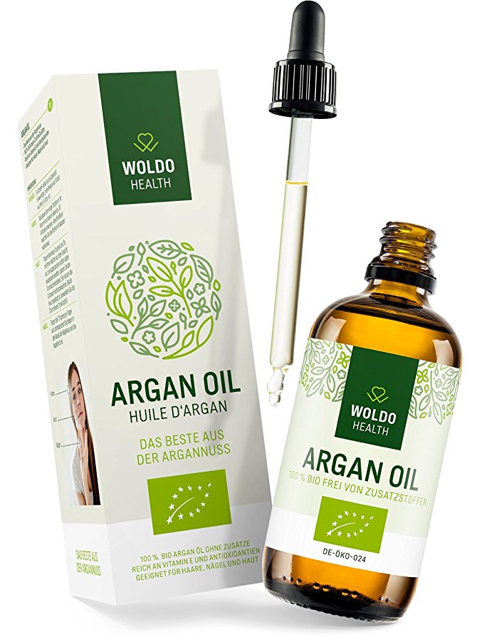 WoldoHealth pure moroccan argan oil 100% certified organic cold pressed treatment for hair skin beard body and nails 100ml