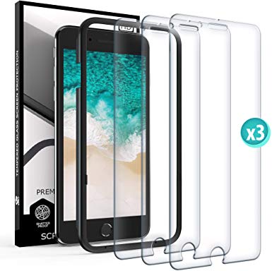 Screen Protector for iPhone 7Plus - iPhone 8 Plus - iPhone 6 6s Plus - Film Tempered Glass Scratch Resistant Impact Shield Glass Case Friendly Anti Fingerprint