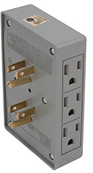 IIT 26860 Cord Protector 6 Outlet Wall Tap Splitter - Side Entry - UL-Listed,
