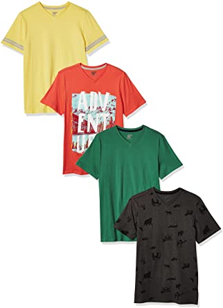 Spotted Zebra Boys' Short-Sleeve V-Neck T-Shirts