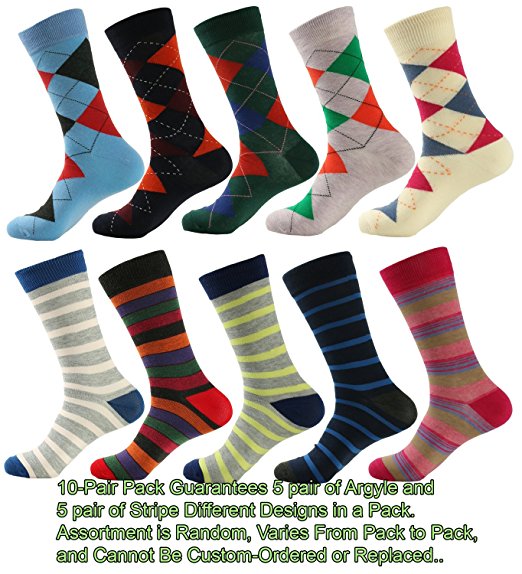 Fine Fit Men's Stripe Colorful Cotton Socks (2 Pair)