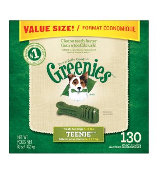 GREENIES Dental Chews TEENIE Treats for Dogs - Value Tub 36 oz. 130 Treats