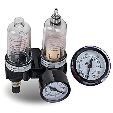 Enshey Air Pressure Regulator Oil/Water Separator Trap Filter Airbrush Compressor
